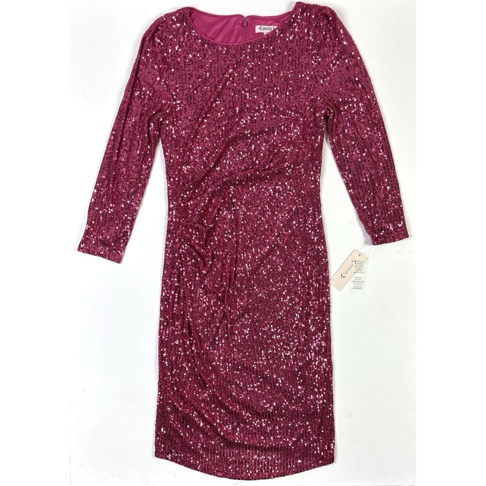 Nanette Lepore Women's 12 New W/ Tags Berry Pink Sequin Cocktail Dress $188MSRP